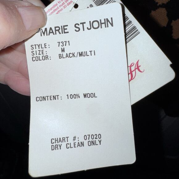 Vintage 80’s Marie St. John 100% Wool Sweater Sz Medium NWT - Picture 6 of 9